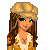 Pixel art contact sheet showing a female character in multiple frames with visible text "Cutie" and partial views of clothing items.