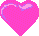 Two pink heart shapes with purple and white accents on a gray background, showing animation changes between frames.