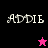 Four quadrants display 'ADDIE' text with a star symbol changing color and position across backgrounds.