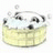 A pixelated animated icon shows a light yellow cylindrical container with white foam and dark spots, bubbles rising from the top, against a white background.