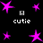 Animated sequence of pink star icons with white text 'lil cutie' on black background, stars vary in size and position across frames.