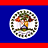 Animated sequence showing a circular emblem with national symbols over a map outline of Belize, transitioning between blue-red striped background and solid purple backgrounds.