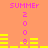 Pixelated orange background with pink 'SUMMER' text and yellow bars, showing animation where horizontal bar lengths shift between frames.
