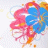 Animated icon with pink and blue floral background, 'Billabong' text in multicolor letters, and changing heart-shaped icons.