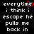 Black background with white pixelated text reading 'everytime i think i escape he pulls me back in' and a red heart symbol replacing the 'o' in 'everytime'.