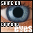 A 48x48 pixel animated buddy icon featuring a close-up of a blue human eye with text overlays, displayed as two sequential frames in a contact sheet layout showing animation changes.