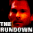 Pixelated red cartoon face with glowing orange highlights and black background, featuring bold white text "THE RUN DOWN" at the bottom.