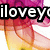 Pixelated image with pink and orange floral background, black text reading "iloveyou" and "so, so, much" in bold white letters.