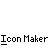 Animated sequence showing a yellow pencil drawing white circles on gray background, with repeated 'Icon Maker' text above each frame.