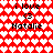 Red background with white heart pattern, black text 'i love <3 Natalie' repeated in two , static image with no animation changes