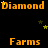 Black background with orange text repeating 'Diamond' and 'Farms', yellow stars scattered throughout, some stars animate by changing color from green to yellow.