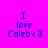 Four variations of a pixelated text-based icon showing "I love Caleb <3" with red bars over different lines on a bright pink background.