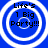 Four identical blue circular icons with white concentric rings and black text reading "Life's 1 Big Party!!!" arranged in a two-by-two