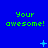 Blue background with green pixelated text reading 'Your awesome!' repeated across three , accompanied by small light blue star-like symbols