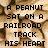 A pixelated image of peanuts with overlaid text in a children's rhyme format, featuring a gray rectangular area on the right side.