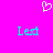 A static image with a bright pink background features two cyan 'Lext' text elements and one white pixelated heart symbol above them.