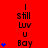 Red background with black text reading "I still Luv U Bay" and blue star symbols in a pattern, animated to change star counts