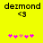 Yellow background with black text 'deimond' and '<3', pink heart symbols, two states showing different heart positions.