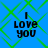 Blue background with green diamond lattice pattern and black text "I Love you" in four identical quadrants.