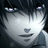 Pixelated anime-style character face with glowing eyes and a bright light effect on the cheek, next to pink pixel text reading "Bwahahah" on black background.