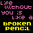 Pixelated text and abstract shapes on black background with pink and yellow lettering.