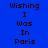 Blue background with brown text reading "Wishing I Was In Paris" arranged in a , where yellow rectangles highlight different lines sequentially