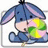 Blue donkey character holding a colorful spinning lollipop against white and pink background with text.