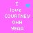 Pixelated text on bright pink background with cyan heart and cyan dot cluster symbols replacing 'I' and 'love' in two variations.