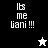 Pixelated text 'Its me Gani !!!' appears on black, gray, and white backgrounds with a star icon changing from white to black.