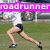 A four- animation of a person running on grass with a car in the background, featuring text overlays changing