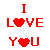 A static pixel art image displaying red text and heart symbols on a white background, forming the phrase "I LOVE NOT YOU" with heart icons replacing letters in "LOVE" and "YOU".