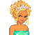 Pixel art contact sheet showing a princess character in multiple frames with text about being blessed and a princess.