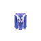 Animated sequence showing a blue crystalline object transforming into a white and purple snowflake, then shrinking to reveal a small cartoon character with tears.