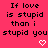 A static image with a bright pink background displays repeated text and pixelated heart symbols in white.