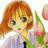 A pixelated contact sheet showing two frames of an animated AIM buddy icon featuring a cartoon character and text elements on black background.