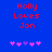 Blue background with red text 'Holly Loves Jon' and five pink/purple pixelated heart symbols below, two versions showing animation changes.
