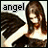 Animated icon of a woman with long brown hair and black wings, wearing a dark strapless top against a light background.