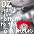 Pixelated image of a character with red lips and metallic armor, overlaid with white text reading "OZ didn't give nothing to the Tin Man that he didn't already have.".