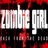 Pixelated static image with bold white text 'ZOMBIE GIRL' on dark background, red accents, and visible pixelation artifacts.