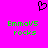 A bright pink background features a black pixelated heart symbol above green text reading "EmmoV5 rocks" in two identical side-by-side arrangements.