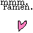 Static pixel art icon featuring black text and a pink heart symbol on white background.