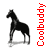 A 4x4 contact sheet of black horse silhouettes in various poses with red "Coolbuddy" text on the right, displayed against a gray background.