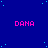 Static image with blue background, scattered light blue dots, and repeated pink text "DANA" in a pattern