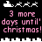 Pixelated Santa's sleigh with reindeer and pink text counting down to Christmas on a black background.