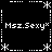 Black background with white pixelated text and symbols arranged in a pattern, featuring repeated 'Msz.Sexy' text and asterisk-like symbols at corners and intersections