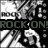 Pixelated image with four distinct sections: top-left shows a black-and-white figure holding a microphone, top-right displays 'MUSIC!' in red text over musical notes, bottom-left features a hand on a guitar with 'SING!' in blue text.