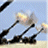 Static 48x48 pixel icon depicting multiple black artillery cannons firing with smoke and yellow muzzle flashes against a light blue sky background.