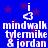 Blue background with purple stars, white text reading 'mindwalk tylermike & jordan', and a small heart symbol above the text.