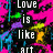 Pixelated text on a chaotic multicolored background with pink, blue, green, yellow, and purple hues.