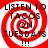Red and white spiral background with black text reading "LISTEN TO TACOS ON TUESDAYS !!!" in four identical